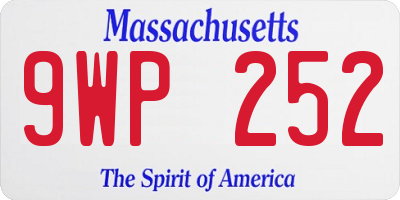 MA license plate 9WP252