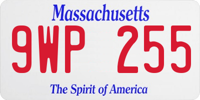 MA license plate 9WP255