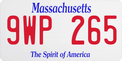 MA license plate 9WP265