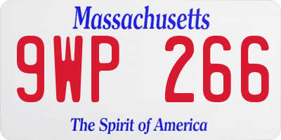 MA license plate 9WP266