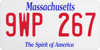 MA license plate 9WP267
