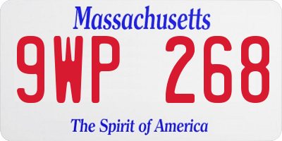 MA license plate 9WP268