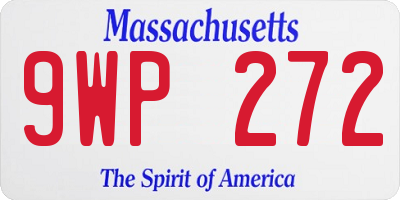 MA license plate 9WP272