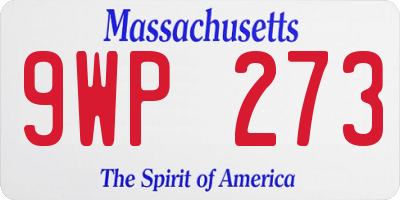 MA license plate 9WP273