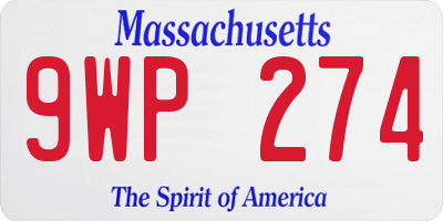 MA license plate 9WP274