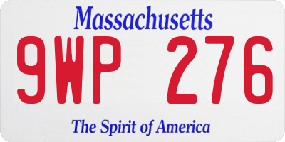 MA license plate 9WP276