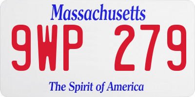 MA license plate 9WP279