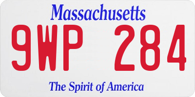 MA license plate 9WP284