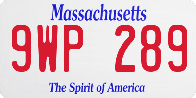 MA license plate 9WP289