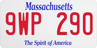 MA license plate 9WP290
