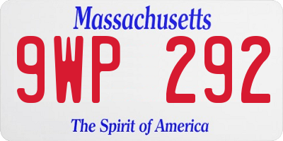 MA license plate 9WP292