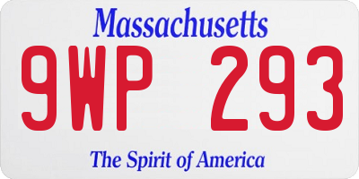 MA license plate 9WP293