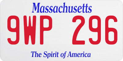 MA license plate 9WP296