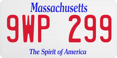 MA license plate 9WP299