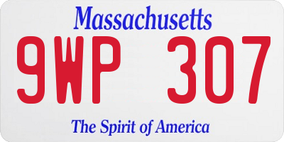 MA license plate 9WP307