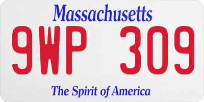 MA license plate 9WP309