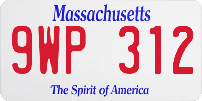 MA license plate 9WP312