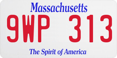MA license plate 9WP313