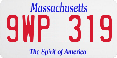 MA license plate 9WP319