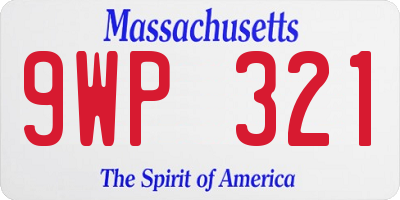 MA license plate 9WP321