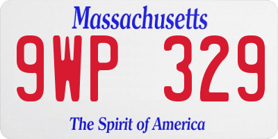MA license plate 9WP329