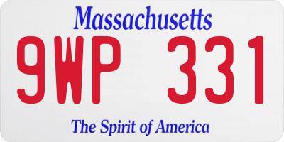 MA license plate 9WP331