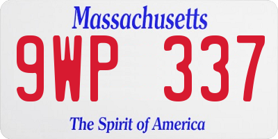 MA license plate 9WP337