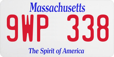 MA license plate 9WP338
