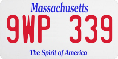 MA license plate 9WP339