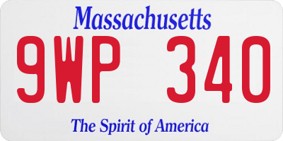 MA license plate 9WP340