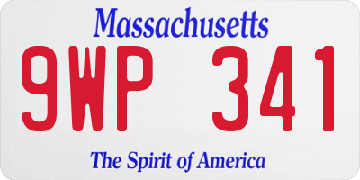 MA license plate 9WP341