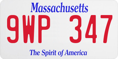 MA license plate 9WP347