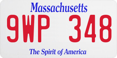 MA license plate 9WP348