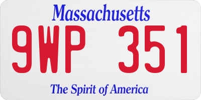 MA license plate 9WP351