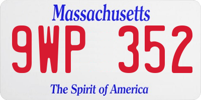 MA license plate 9WP352
