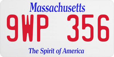 MA license plate 9WP356