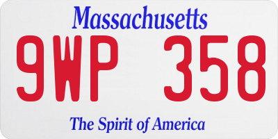 MA license plate 9WP358