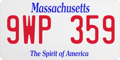 MA license plate 9WP359