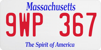 MA license plate 9WP367