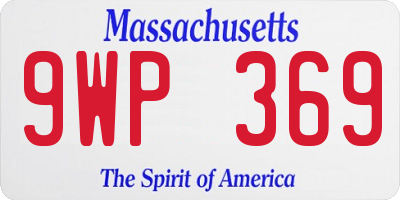MA license plate 9WP369
