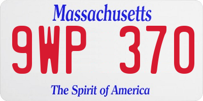 MA license plate 9WP370