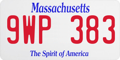 MA license plate 9WP383