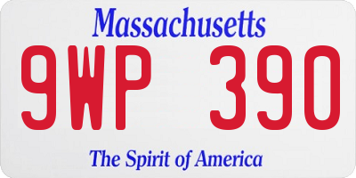 MA license plate 9WP390