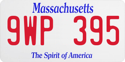 MA license plate 9WP395