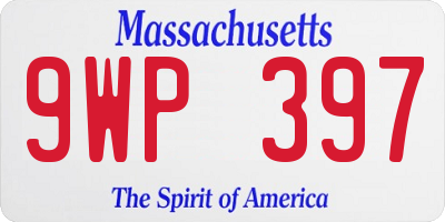 MA license plate 9WP397