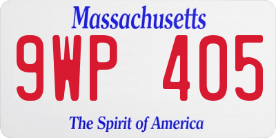 MA license plate 9WP405