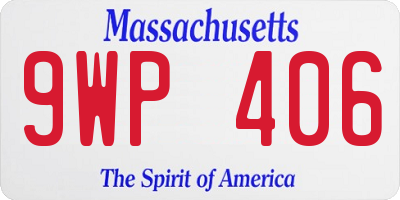 MA license plate 9WP406