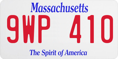 MA license plate 9WP410