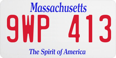 MA license plate 9WP413