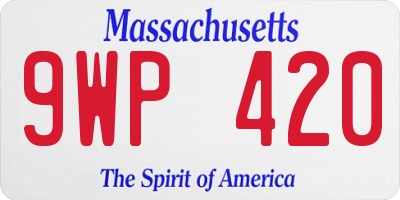 MA license plate 9WP420